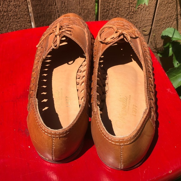 Vintage Huarache Lace Up Ladies 7 1/2 Shoes Brown - Picture 2 of 9